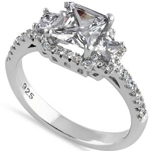 Princess diamond cut CZ ring